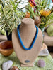 Hawaiian Beaded Oimatsu Necklace Lei - Ocean Blues  (26")