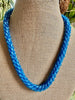 Hawaiian Beaded Oimatsu Necklace Lei - Ocean Blues  (26")
