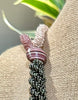 Stunning Octopus Pendent (Garnet, Green, Pink and Gray) Beaded Necklace  - 36"