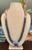 Stunning Octopus Pendent (Garnet, Green, Pink and Gray) Beaded Necklace  - 36"