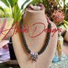 Stunning Octopus Pendent (Garnet, Green, Pink and Gray) Beaded Necklace  - 36"