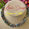 Picasso Multi-Colored "Oimatsu" Braided Necklace with Rust Toned Cords- 17"