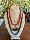 Hawaiian Beaded Necklace Lei Rope - Olive AB and Butter (26")