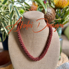 Hawaiian Beaded Necklace Lei Rope - Orange Matte Rainbow (26")