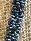 Glossy Black Hawaiian Glass "Laiki"Necklace with Black Picasso Rizo Beads - 29" (rare)