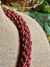 Hawaiian Beaded Necklace Lei Rope - Orange Matte Rainbow (26")