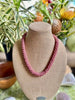 Hawaiian Beaded Necklace Lei Rope- Pansy Pinks (26")
