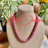 Hawaiian Beaded Necklace Lei Rope- Pansy Pinks (26")