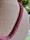 Hawaiian Beaded Necklace Lei Rope- Pansy Pinks (26")
