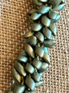 Matte Green Patina Metallic Dragon Scales Lei - 30"