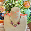Gold with Pink Haku Mini (3 Cluster) Lei  - 21"