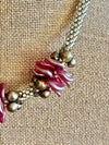 Gold with Pink Haku Mini (3 Cluster) Lei  - 21"