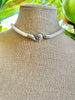 Hawaiian Glass Lei Necklace - Luster Creme with Pink/Brown Lilikoi Beads - 24”
