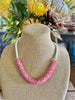 Vibrant Pink Edo Necklace  Lei - 23"