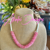 Vibrant Pink Edo Necklace  Lei - 23"