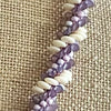 Pink Picasso, Lavendar and White Lentil Double Spiral Hawaiian Necklace  Lei - 27"