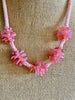 Pink Rose Petal Beaded Hawaiian Haku Lei Mini (5 Clusters)  - 25"
