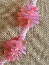 Pink Rose Petal Beaded Hawaiian Haku Lei Mini (5 Clusters)  - 25"