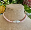 Pink Rose Petal Beaded Hawaiian Haku Lei Mini (5 Clusters)  - 25"