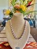 Pink Picasso, Lavendar and White Lentil Double Spiral Hawaiian Necklace  Lei - 27"