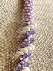 Pink Picasso, Lavendar and White Lentil Double Spiral Hawaiian Necklace  Lei - 27"