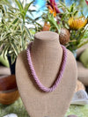 Hawaiian Beaded Oimatsu Necklace Lei - Pink Rainbow (25")