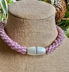 Hawaiian Beaded Oimatsu Necklace Lei - Pink Rainbow (25")