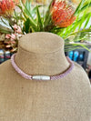Pink Picasso, Lavendar and White Lentil Double Spiral Hawaiian Necklace  Lei - 27"