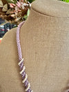 Pink Picasso, Lavendar and White Lentil Double Spiral Hawaiian Necklace  Lei - 27"