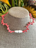 Pink Coral Silk Fiber Necklace  -19"