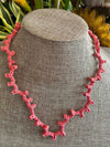 Pink Coral Silk Fiber Necklace  -19"
