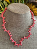 Pink Coral Silk Fiber Necklace  -19"