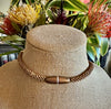 Denim Blue Golem Focal Bead Segmented Necklace Lei - 23"