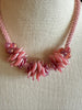 Pink Rose Petal Beaded Hawaiian Lei Mini (3 Cluster)  - 17"