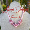 Pink Rose Petal Beaded Hawaiian Lei Mini (3 Cluster)  - 17"