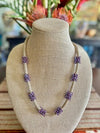 Hawaiian Lei Purple with Gold Wash Tear Drop Clusters   - 28"