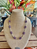 Hawaiian Lei Purple with Gold Wash Tear Drop Clusters   - 28"