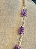 Hawaiian Lei Purple with Gold Wash Tear Drop Clusters   - 28"
