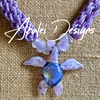 Nature's Lilac Purple Turtle Focal Bead Necklace  - 32"