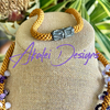Purple & Orange Octopus Nature's Design Beaded Kumihimo Necklace Rare - 32"