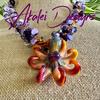 Purple & Orange Octopus Nature's Design Beaded Kumihimo Necklace Rare - 32"
