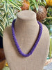 Hawaiian Beaded Necklace  - Purple Transparent Rainbow (24")