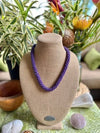 Hawaiian Beaded Necklace  - Purple Transparent Rainbow (24")