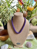 Hawaiian Beaded Necklace  - Purple Transparent Rainbow (24")