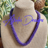 Hawaiian Beaded Necklace  - Purple Transparent Rainbow (24")