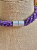 Hawaiian Beaded Necklace  - Purple Transparent Rainbow (24")