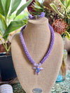 Nature's Purple Turtle Focal Bead Necklace  - 32"