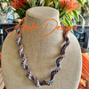 Gray & Rust Fiber Necklace  Lei - 23"