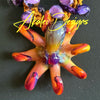 Purple & Orange Octopus Nature's Design Beaded Kumihimo Necklace Rare - 32"
