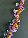 Purple & Orange Octopus Nature's Design Beaded Kumihimo Necklace Rare - 32"